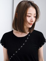 エインアンリー 表参道(AIN.ANLY.) 4ぱっつん前髪流し前髪鎖骨ミディアムボブ耳かけボブパーマ小顔