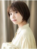 ウォームブラウン似合わせカットひし形ミニボブ318Z戸頭20代30代