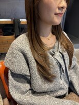 インス(ensue)&nbsp;大人可愛い◎フェイスレイヤーベージュロング韓国風
