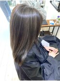 髪質改善カラー筋感ハイライトケアブリーチ透明感グレージュ
