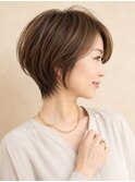 ショートカット ボブ 大人ショート ひし形シルエット 髪質改善