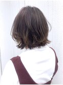 レイヤーボブ_ココアブラウンフリンジウェーブ_ba277711