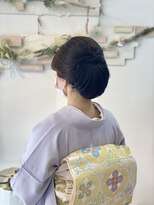 入学式お着物でふんわりシニヨン