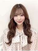 キャラメルベージュ ヨシンモリ シールエクステ シースルー前髪