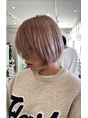 ミルクティーベージュ×ショートボブ