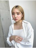 切りっぱなし外ハネボブ×ハイトーンブロンド[liberta/ゆう