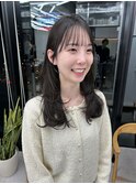 黒髪/ボブルフ/小顔/レイヤーカット/顔まわりカット/おくれ毛
