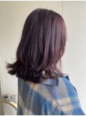 顔周りカット◯ボブウルフ◯ラベンダーピンク◯ピンクブラウン