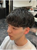 ラフウェーブパーマ×刈り上げマッシュ