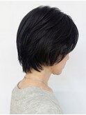 30代・40代★レイヤーカットショートボブ黒髪フェイスレイヤー