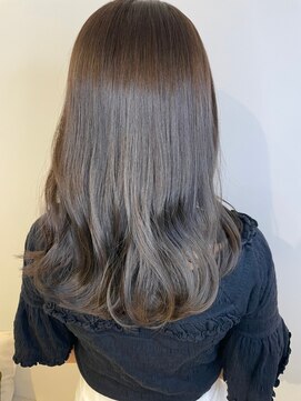 ジーナ 船橋(Zina) オトナ女子ツヤ髪アッシュカラーふんわりミディシースルーバング