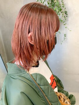 テトヘアー(teto hair) ウルフカット、アプリコット、コーラル、ピンクブラウン