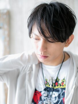 ダンディ館アダム 戸頭店 好感度抜群！長めバング暗髪ネビージュ束感カットE戸頭