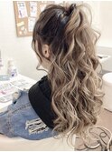 ハーフポニー　ロングヘアアレンジ