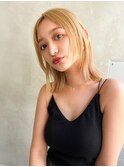 ACE 横浜　金髪ボブ×デザインバング