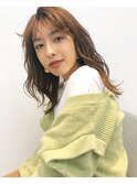 ライトベージュ＊セミロング前髪あり