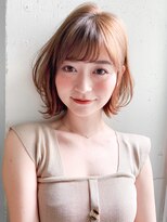 キリ 表参道(kyli)&nbsp;アプリコットオレンジくびれヘアハイライトカラー夏