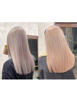 髪質や雰囲気に合ったカラーをご提案!豊富な商材で理想の透明感カラーを実現!ダメージを抑えたブリーチも◎