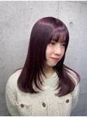 レイヤーカット×チェリーレッド