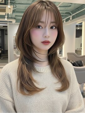 表参道/顔周り/前髪カット/ハイライト/ブリーチなしダブルカラー