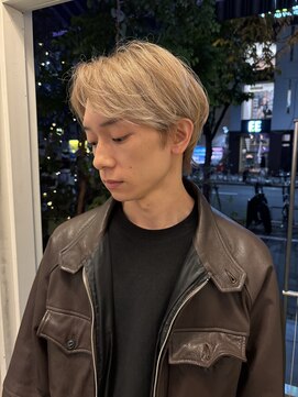 ハイトーンメンズ、ブリーチショート、マッシュブリーチ