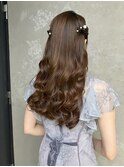 【ねじりハーフツインヘアアレンジ】ヘアセットハーフアップ渋谷