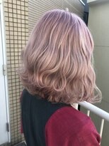 ジーナ 赤羽(XENA) ミルクティーブロンド/顔型別ヘアスタイル特集/パステルピンク
