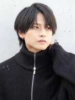 エイド 本店(aid)&nbsp;コンマバングメンズウルフ黒髪センターパートショート