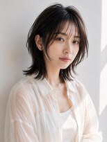 ノラ ギンザ(NORA GINZA)&nbsp;くびれミディ×外ハネウルフ×シースルーバング30代40代50代60代