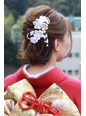 【ショートヘアでも可愛く】成人式アレンジ