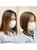 大人かわいい丸みのある前下がりのミニボブ♪アッシュカラー