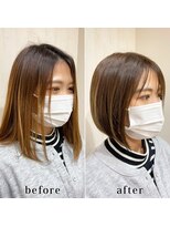 ヘアーサロン エクラ(HAIR SALON eclat)&nbsp;大人かわいい丸みのある前下がりのミニボブ♪アッシュカラー