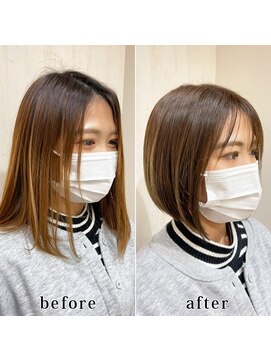 ヘアーサロン エクラ(HAIR SALON eclat) 大人かわいい丸みのある前下がりのミニボブ♪アッシュカラー