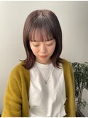外ハネボブ ダークブラウン ブラウンベージュ