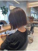 【小岩井美希】切りっぱなしボブ/艶髪透明感オリーブベージュ