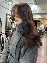 ヘアーアンドメイク ビス(HAIR&MAKE bis) 韓国風レイヤーカット　グレージュ　顔周りカット【青柳みゆ】