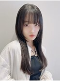 顔周りレイヤーカットグレージュカラーくびれボブベージュカラー