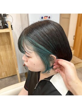 ルーフ 用賀(ROOF) インナーカラー/グリーン【ROOF用賀】#髪質改善トリートメント