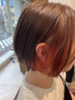 ネオリーブルカ 御茶ノ水店(Neolive Luca)&nbsp;オレンジインナーカラー　「縮毛矯正/インナーカラー/ショート」
