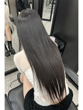 ランズ(LANDS) グレーブラック×エクステ【韓国ワンホンヘア 大阪 梅田】