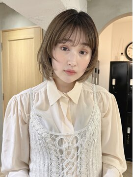 ローレン(LOREN) ミルクティーベージュぷつっとボブケアブリーチ 梅田