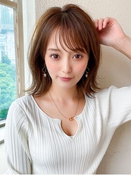 アフロートフクオカ(AFLOAT FUKUOKA) 【OPEN】小顔前髪あり後れ毛サイドバングメルティカラー