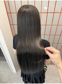 韓国 くびれロング レイヤー ワンホンヘア 小顔前髪