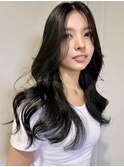 韓国/大人可愛い/流し前髪/レイヤーカット20代30代40代韓国