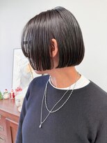 ヘアー アイス 御器所本店(HAIR ICI)&nbsp;黒髪小顔レイヤーボブパーマ×暗髪透明感冬カラー