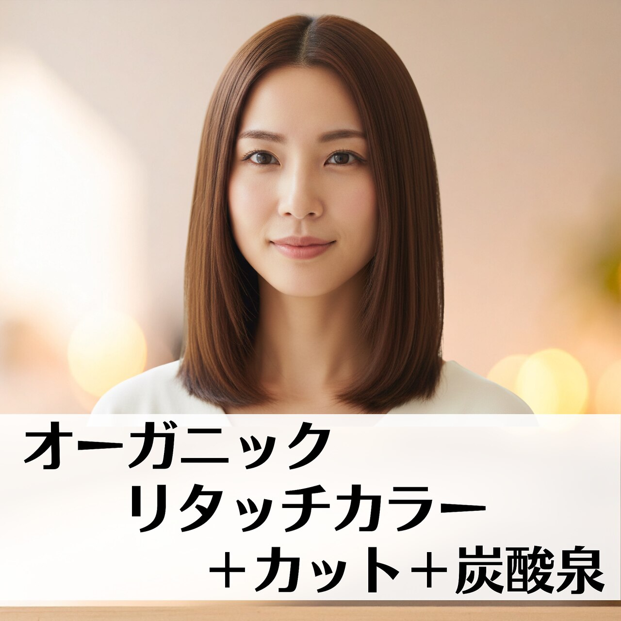 【白髪染めもＯＫ♪】カット＋炭酸泉＋オーガニックリタッチカラー　\6400
