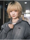 ダブルカラー＆ブリーチ/レイヤーボブ/ウルフボブ/ブロンド/藤沢