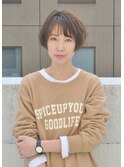 人気のショートヘアにパーマで柔らかく