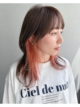 シンティアバイアルティナ 渋谷店(Cyntia by artina) インナーカラー_ツートーンカラー_フルバング_ペールピンク