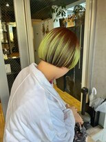 アルカナ 明治神宮前原宿(ARCANA) 斜めバンググレージュカラーデザインカラー　シルキーベージュ　